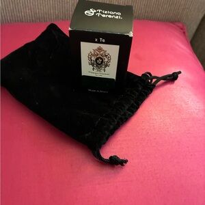 Tiziana Terenzi Black Glass Almond Vanilla Candle with Wooden Wick